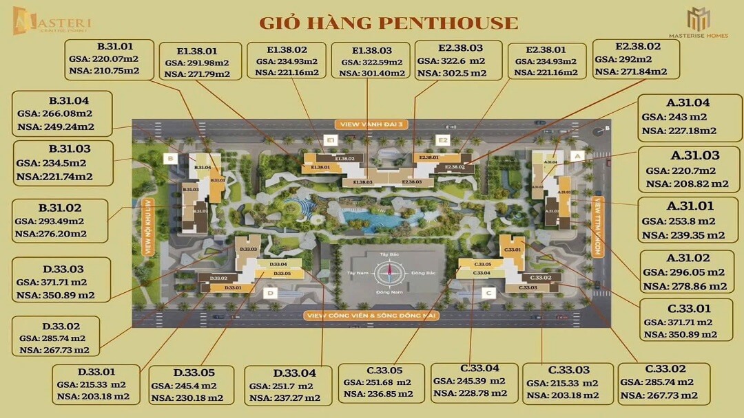 vị trí penhouse Masteri Centre Point